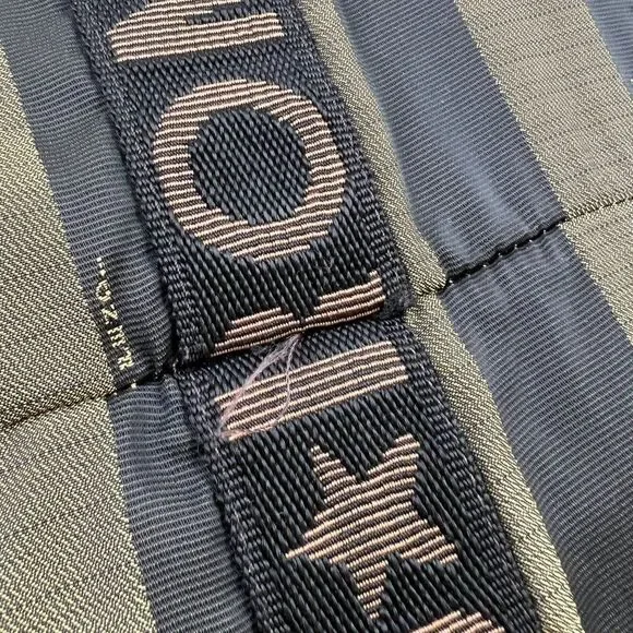 Auth Fendi Logo Weekender Overnight Pequin Stripe Bag Olive Canvas
